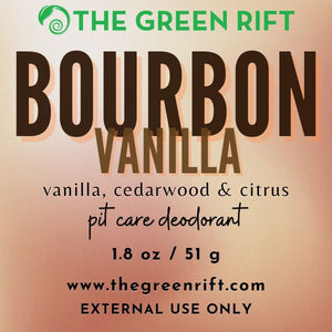 Bourbon Vanilla Deodorant stick. A rich, warm blend of exotic Madagascar vanilla and cedarwood, with a hint of citrus.