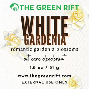 White Gardenia Deodorant stick. Romantic gardenia blossoms paired with bouquets of lily of the valley compose a sweet symphony.
