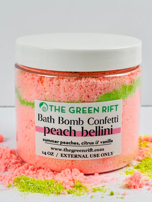Bath bomb crumbles to shake or scoop into your bath to relax in after a long day. Think of sweet juicy peaches from the south while swinging on the veranda of an ol' southern house. Peach Bellini will definitely feed your southern soul.