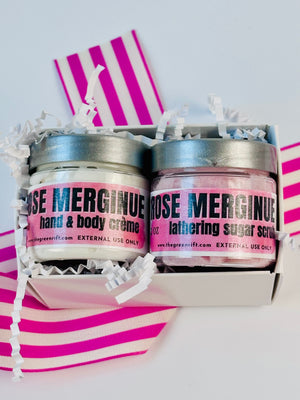 Rose Meringue Body Creme + Sugar Scrub Mini Spa Set