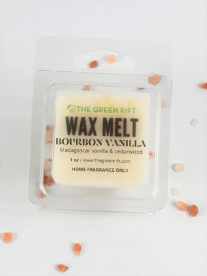 Single white soy wax melt, scented in bourbon vanilla. Imagine bourbon Madagascar vanilla with a hint of cedarwood and citrus notes.